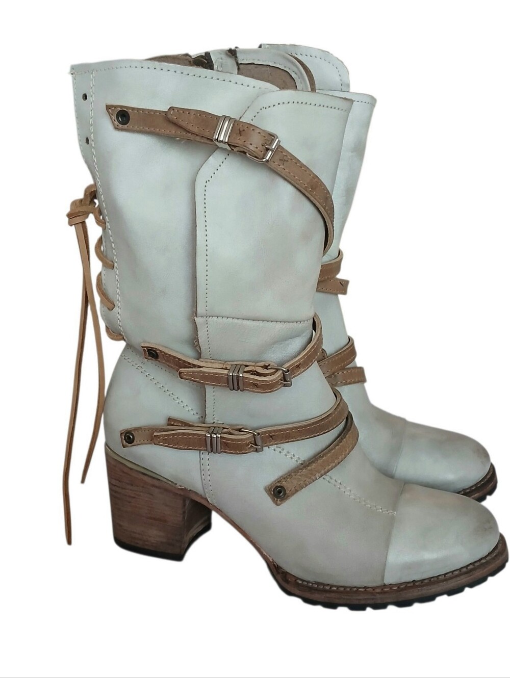 NWOB Freebird By Steven Cora Distressed Leather Mid Calf Boot Women's 11 Boho